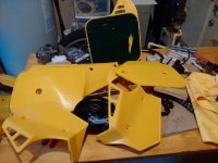 Assembly of the the 1984 RM-250 clean plastic