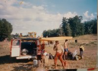 Vintage family photos taken in the early 80s Pat at the pits